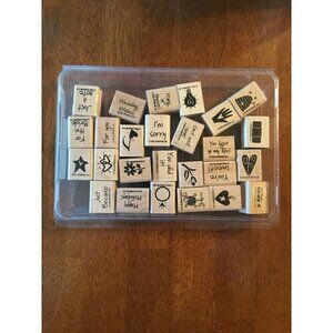 Stampin' Up Mini Mates Tag Size 26 Stamp Set -2002 All Occasions Scrapbooking